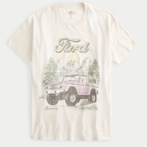 Hollister Ford Bronco Graphic Tee Cream Size M NWT